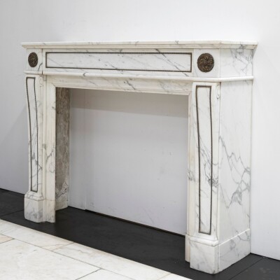 Antique Regency Fireplace Surround with Brass Details
