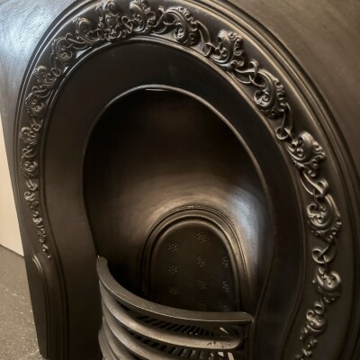 Antique Victorian Cast Iron Horseshoe Fireplace Insert