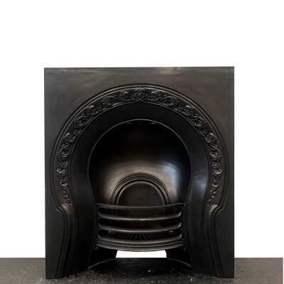 Antique Victorian Cast Iron Horseshoe Fireplace Insert