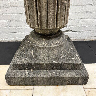 Antique Single Decorative Composite Stone Urn Pier Cap