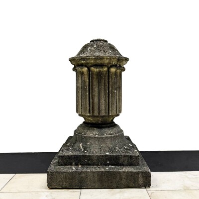 Antique Single Decorative Composite Stone Urn Pier Cap