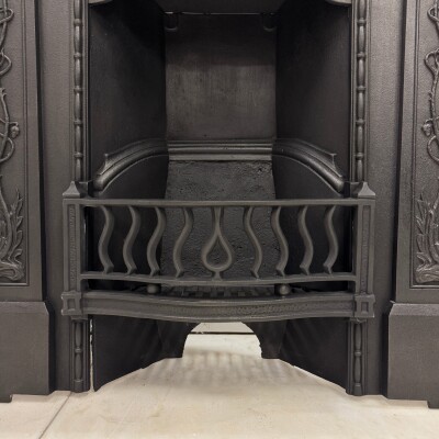 Antique Art Nouveau Cast Iron Combination Fireplace