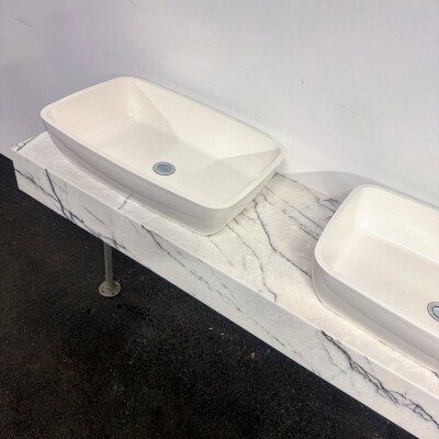 Twin Sink Unit with Marble Base