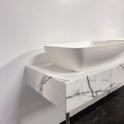 Twin Sink Unit with Marble Base