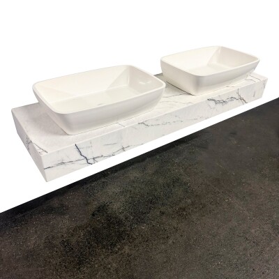 Twin Sink Unit with Marble Base