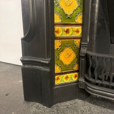 Antique Victorian Tiled Cast Iron Combination Fireplace