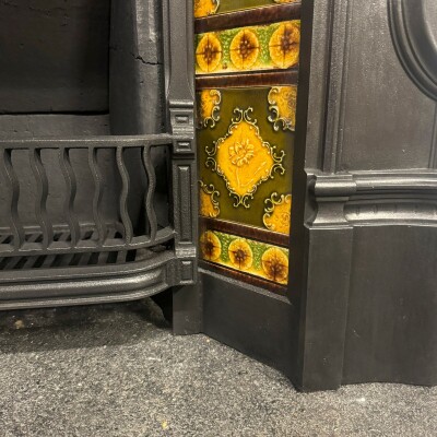 Antique Victorian Tiled Cast Iron Combination Fireplace