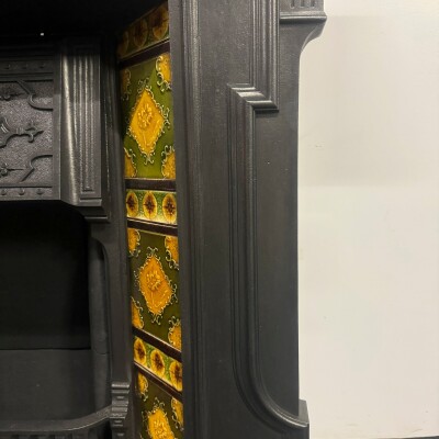 Antique Victorian Tiled Cast Iron Combination Fireplace