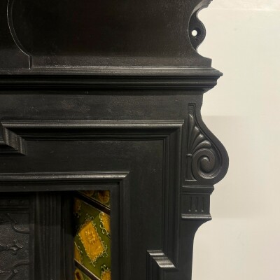 Antique Victorian Tiled Cast Iron Combination Fireplace