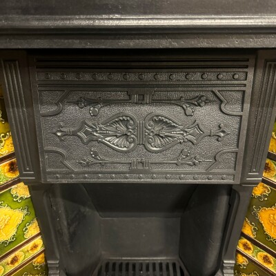 Antique Victorian Tiled Cast Iron Combination Fireplace