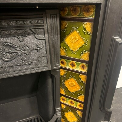 Antique Victorian Tiled Cast Iron Combination Fireplace
