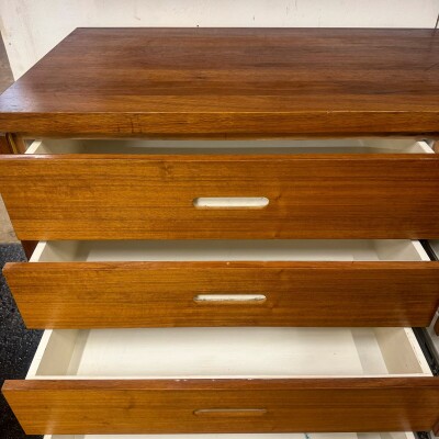 Reclaimed L-Shaped Teak Shelving and Working Desk Unit With Drawers