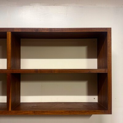 Reclaimed L-Shaped Teak Shelving and Working Desk Unit With Drawers