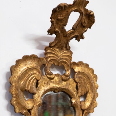 Pair of Antique Italian Giltwood Ornate Mirrors