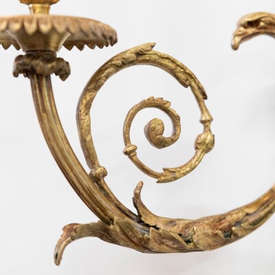 Pair of Antique Gilt Ormolu Wall Sconces | 19th Century Wall Lights