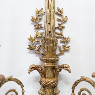 Pair of Antique Gilt Ormolu Wall Sconces | 19th Century Wall Lights