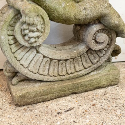 Reclaimed Pair of Carved Cherub Statues | Garden Putti