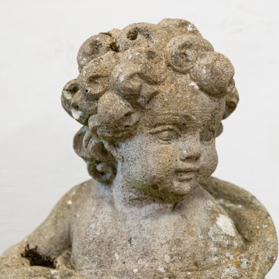Reclaimed Pair of Carved Cherub Statues | Garden Putti