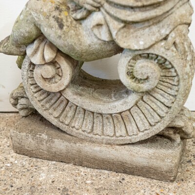 Reclaimed Pair of Carved Cherub Statues | Garden Putti