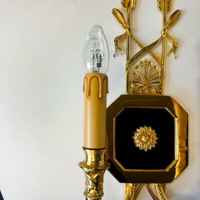 Set of 4 21st Century Gilded Brass Gilt Wall Lights