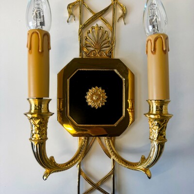 Set of 4 21st Century Gilded Brass Gilt Wall Lights