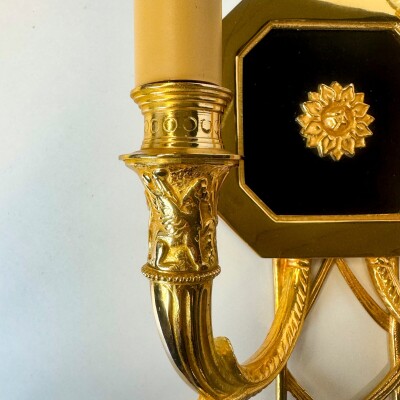 Set of 4 21st Century Gilded Brass Gilt Wall Lights