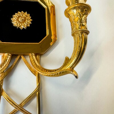 Set of 4 21st Century Gilded Brass Gilt Wall Lights
