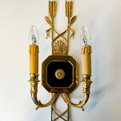 Set of 4 21st Century Gilded Brass Gilt Wall Lights