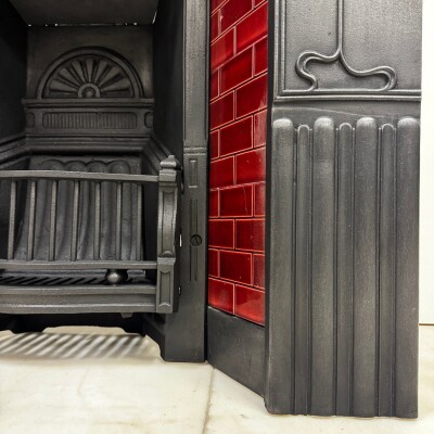 Antique Tiled Cast Iron Combination Fireplace