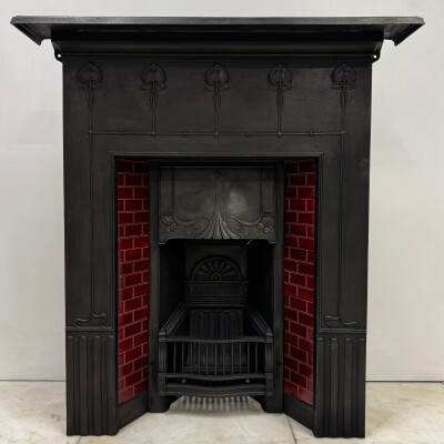 Antique Tiled Cast Iron Combination Fireplace