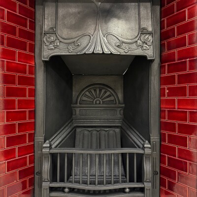 Antique Tiled Cast Iron Combination Fireplace