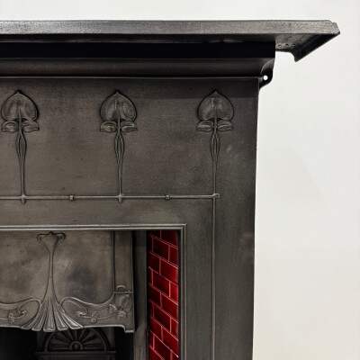 Antique Tiled Cast Iron Combination Fireplace