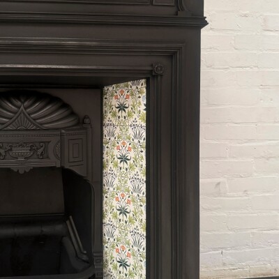 Antique Victorian Tiled Cast Iron Combination Fireplace