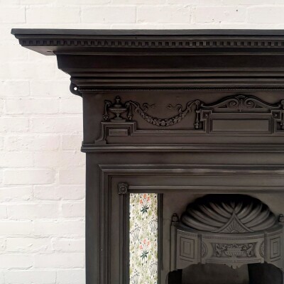 Antique Victorian Tiled Cast Iron Combination Fireplace