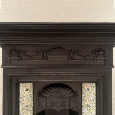 Antique Victorian Tiled Cast Iron Combination Fireplace