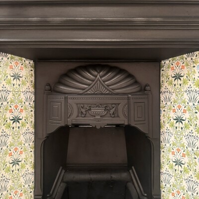 Antique Victorian Tiled Cast Iron Combination Fireplace