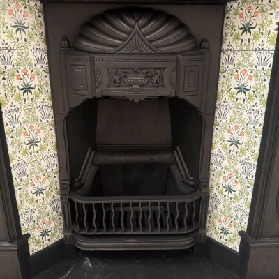 Antique Victorian Tiled Cast Iron Combination Fireplace