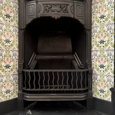 Antique Victorian Tiled Cast Iron Combination Fireplace