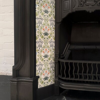 Antique Victorian Tiled Cast Iron Combination Fireplace