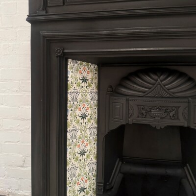 Antique Victorian Tiled Cast Iron Combination Fireplace