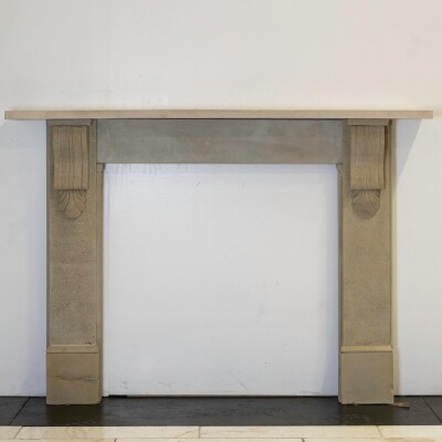 Antique Victorian Yorkstone Fireplace Surround with Corbels