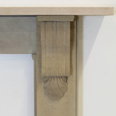 Antique Victorian Yorkstone Fireplace Surround with Corbels