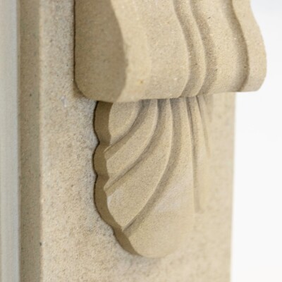 Antique Victorian Yorkstone Fireplace Surround with Corbels