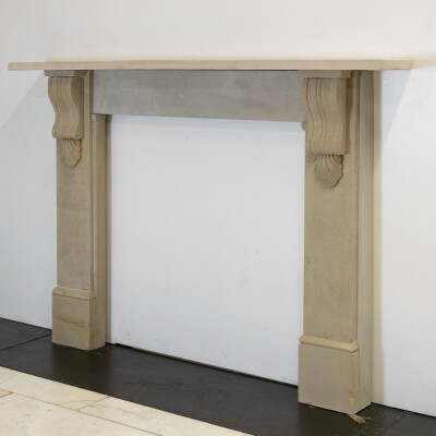 Antique Victorian Yorkstone Fireplace Surround with Corbels
