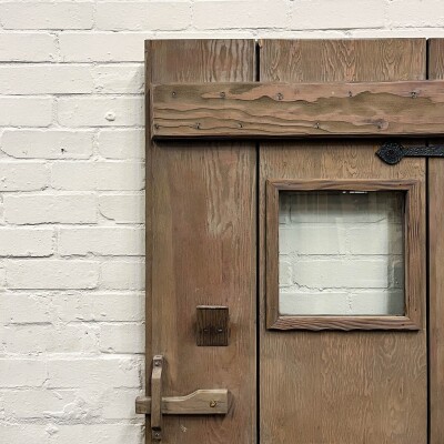 Antique Victorian Glazed Latch Door - 199cm x 86cm