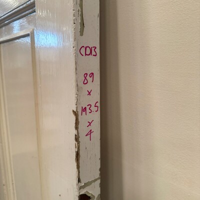Georgian Solid Pine Panelled Door - 193.5cm x 89cm