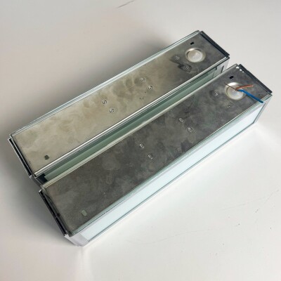Pair of Reclaimed Art Deco Style Chrome Vanity Lights | 36cm x 8cm