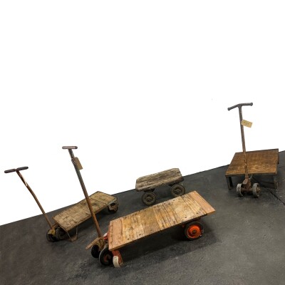 Antique Wooden Tuglift Trolley