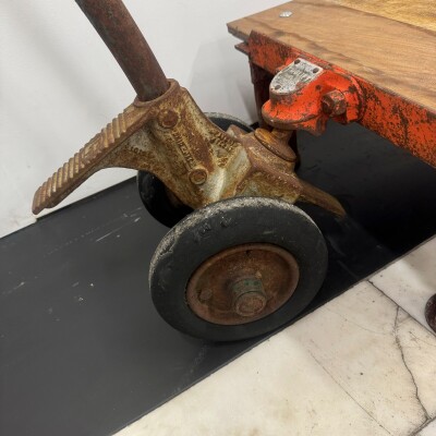 Antique Wooden Tuglift Trolley