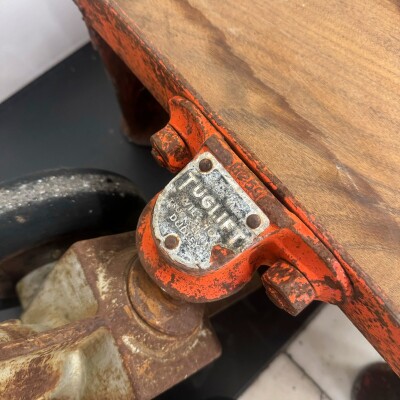 Antique Wooden Tuglift Trolley